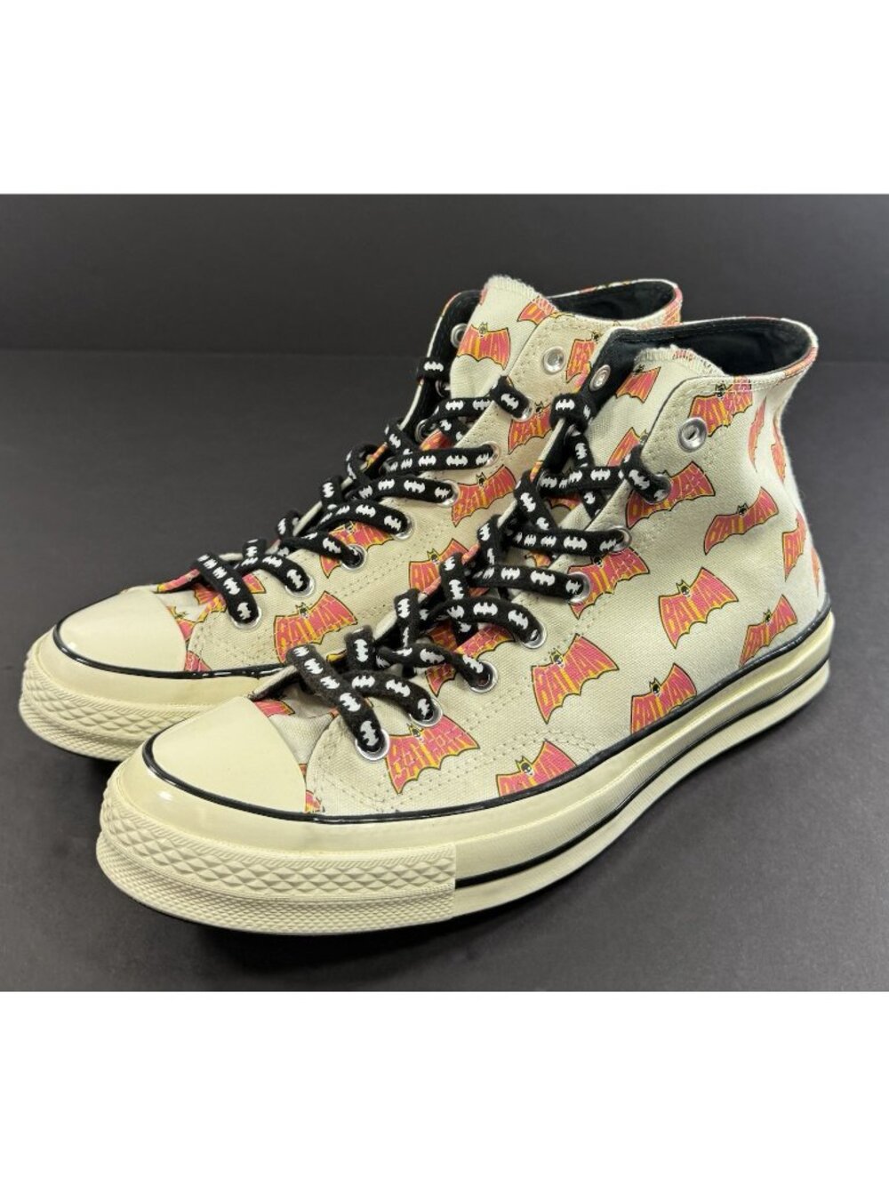 Converse X Batman Chuck 70 High 80TH Anniversary White Mens Size 9.5 Womens 11.5